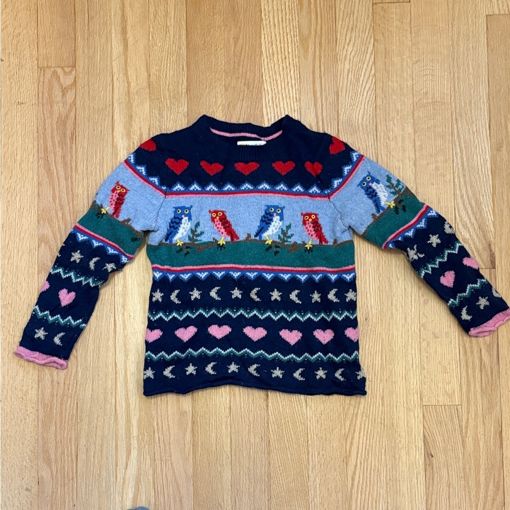 Colorful Owl Pattern Kid’s Sweater